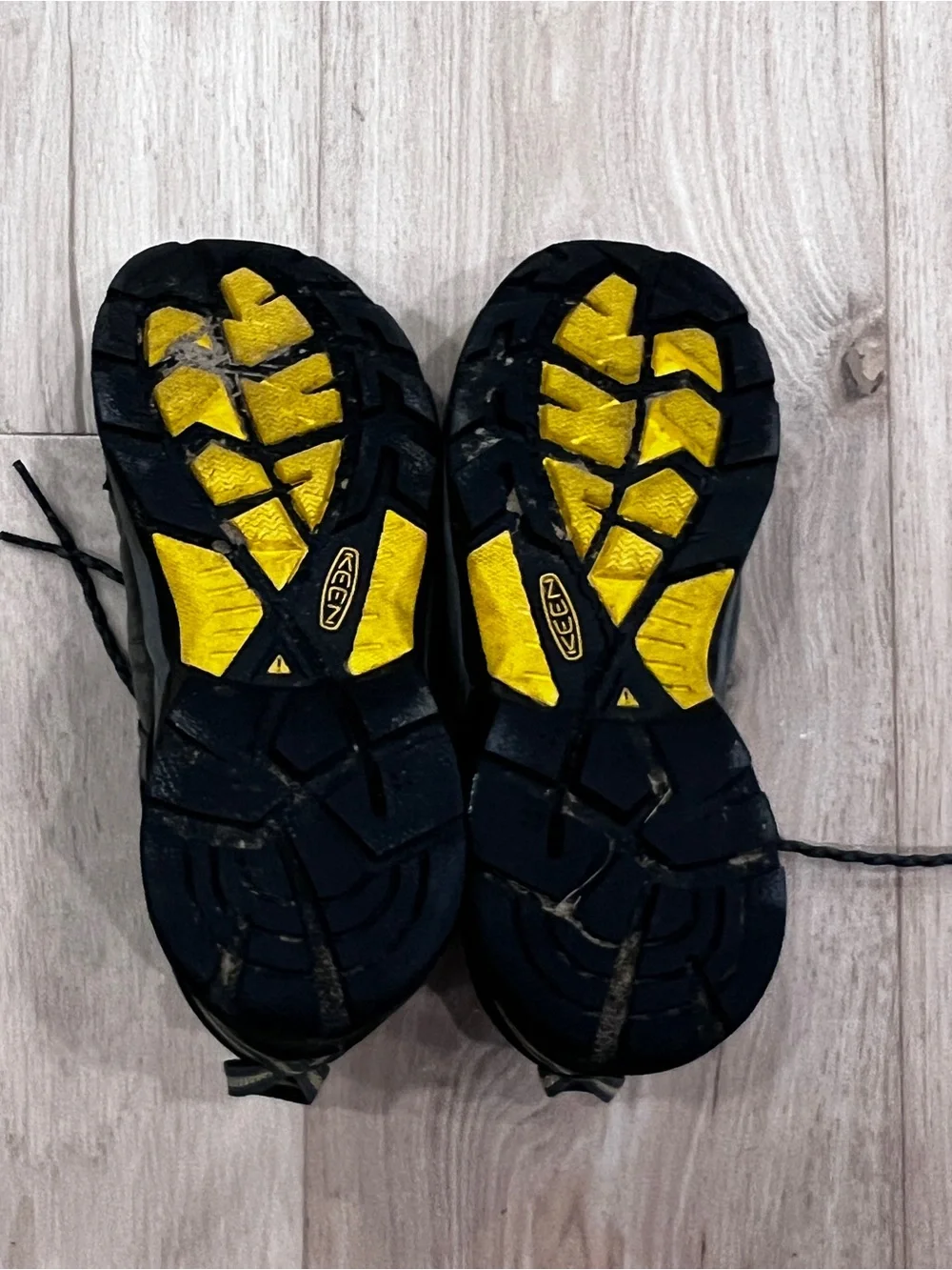 Keen Black & Gray Trail Shoes with Yellow Accents